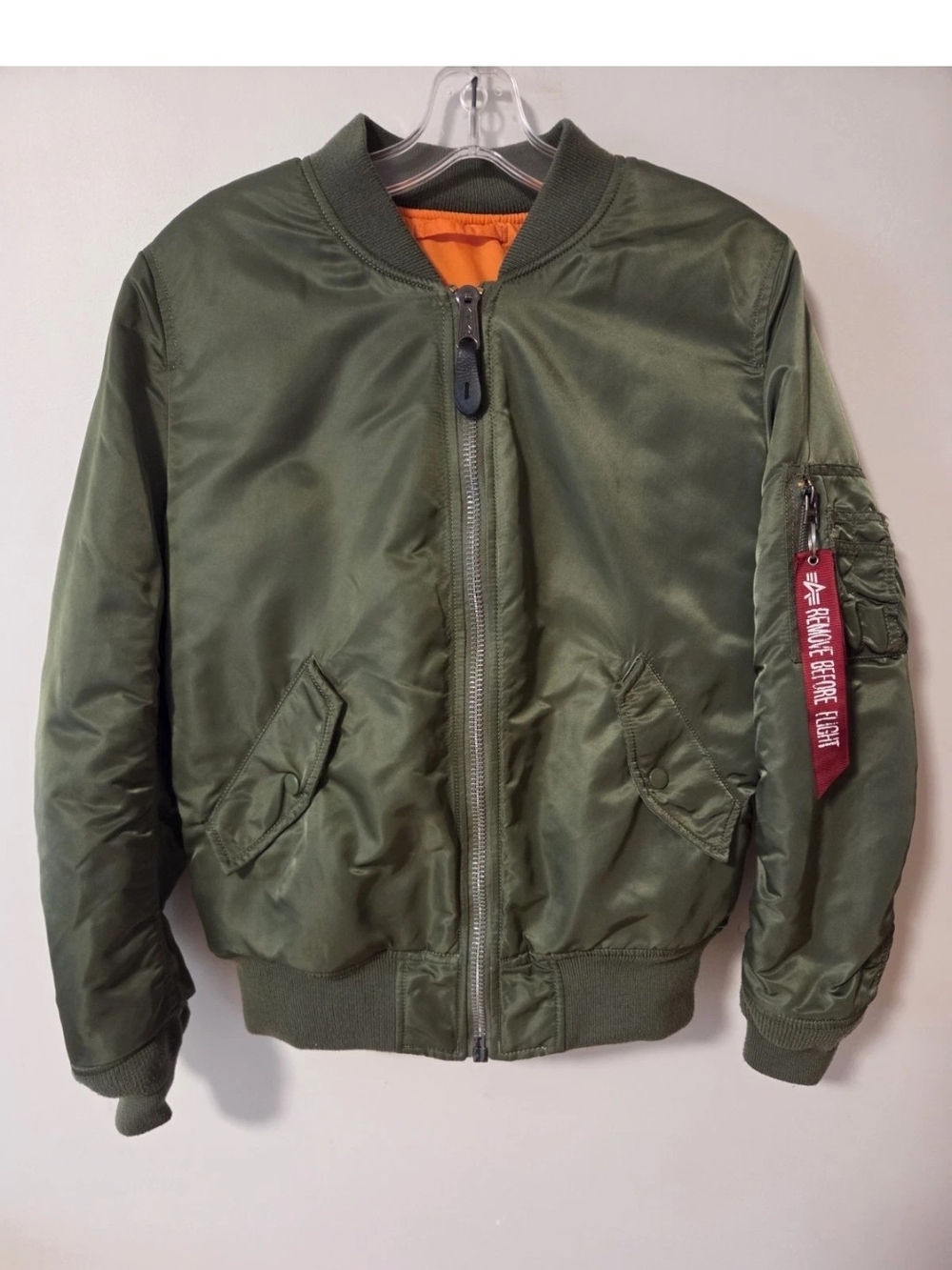 Alpha Industries MA-1 Flight Bomber Jacket Sage Green Men’s Size M